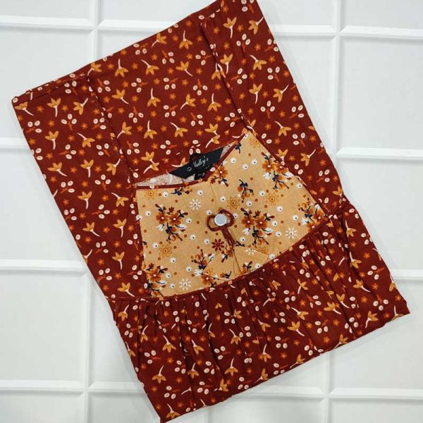 Traditional cotton nighty, 55 Inches Long - Brown