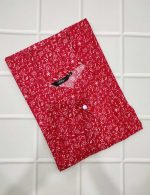 Traditional cotton nighty, 55 Inches Long - Red