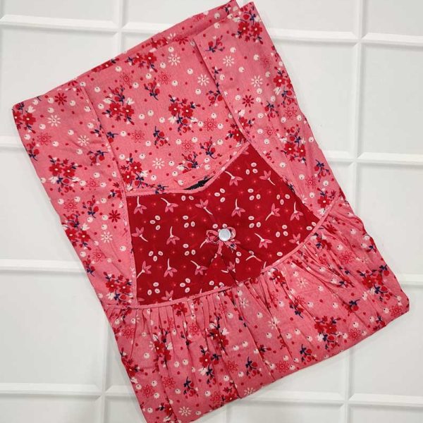 Traditional cotton nighty, 55 Inches Long - Peach