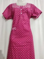 Comfortable Churidar Model Cotton Nighty - 55 Inches Long - Image 2