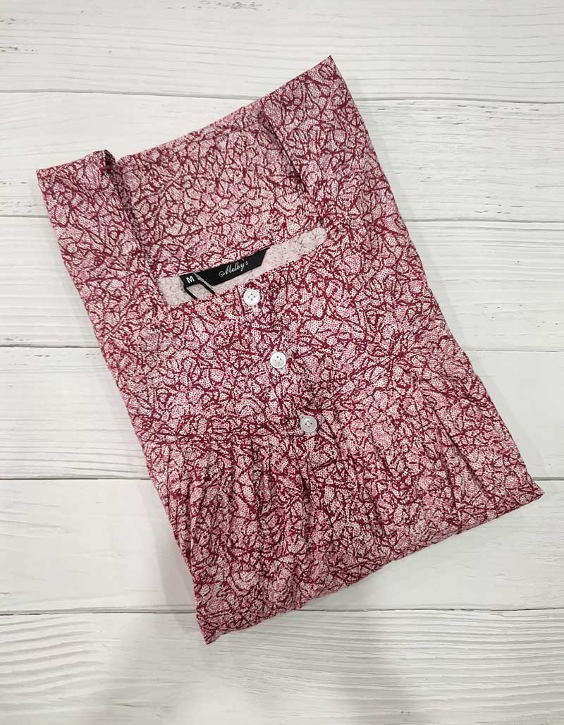 IMG_20251108_170829 Front Open Cotton Nighty With Buttons, 55 Inches Long - Brown - Image 1