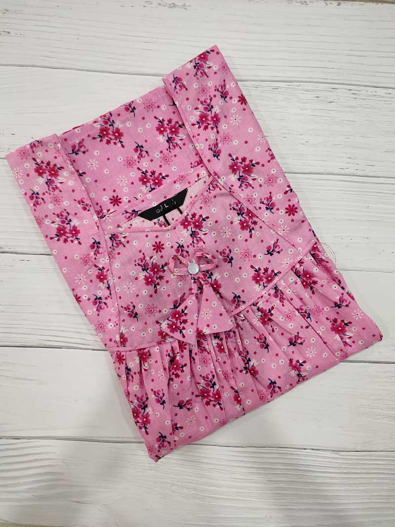 IMG_20251108_171039 Traditional cotton nighty, 55 Inches Long - Rose - Image 1
