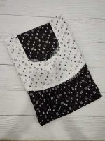 Front Open Cotton Nighty With Buttons, 55 Inches Long - Black