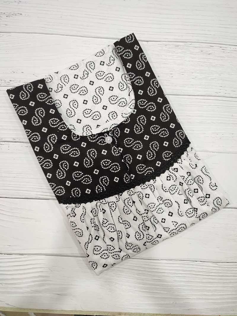 IMG_20251108_171644 Front Open Cotton Nighty With Buttons, 55 Inches Long - White - Image 1