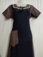 Comfortable Churidar Model Cotton Nighty - 55 Inches Long - Dark Blue - Image 2