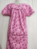 Traditional cotton nighty, 55 Inches Long - Rose - Image 2