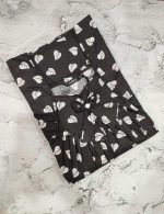 Traditional cotton nighty, 55 Inches Long -Black - Image 3