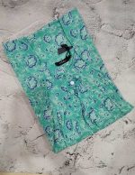 Traditional cotton nighty, 55 Inches Long -Green - Image 3