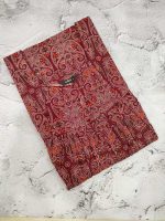 Traditional cotton nighty, 55 Inches Long -Maroon - Image 3