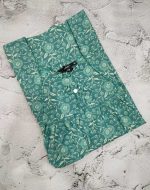 Traditional cotton nighty, 55 Inches Long -Green - Image 3