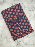 Front Open Cotton Nighty With Buttons, 57 Inches Long - Blue - Image 3