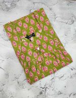 Traditional cotton nighty, 55 Inches Long -Green - Image 3