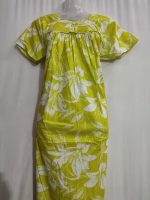 Traditional cotton nighty, 55 Inches Long -Green - Image 2