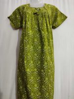 Traditional cotton nighty, 55 Inches Long -Green - Image 2