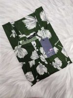 Front Open Cotton Nighty With Buttons, 55 Inches Long - Green - Image 3
