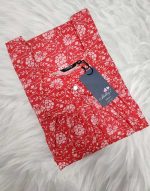 Traditional cotton nighty, 55 Inches Long - Peach - Image 3