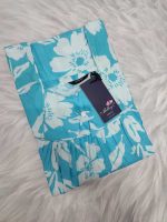 Traditional cotton nighty, 55 Inches Long - Blue - Image 3