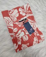 Traditional cotton nighty, 55 Inches Long - Peach - Image 4