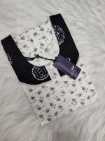 Comfortable Churidar Model Cotton Nighty - 55 Inches Long - White - Image 3