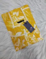 Front Open Cotton Sleeveless Nighty With Buttons, 55 Inches Long - Yellow - Image 3