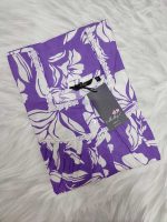 Front Open Cotton Sleeveless Nighty With Buttons, 55 Inches Long - Violet - Image 3