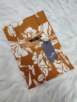 Front Open Cotton Nighty With Buttons, 55 Inches Long - Brown - Image 4