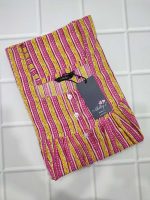 Front Open Cotton Nighty With Buttons, 55 Inches Long - Image 3