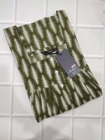 Front Open Cotton Nighty With Buttons, 55 Inches Long - Green - Image 3