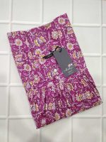 Traditional cotton nighty, 55 Inches Long - Magenta - Image 3