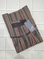 Front Open Cotton Sleeveless Nighty With Buttons, 55 Inches Long - Blue - Image 3