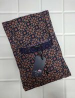 Comfortable Front Open Cotton Nighty With Buttons- 57 inches long - Blue - Image 3