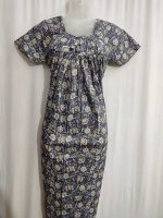 Traditional cotton nighty, 55 Inches Long - Ash - Image 3