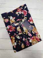 Front Open Cotton Nighty With Buttons, 55 Inches Long - Peach Flowers - Image 3