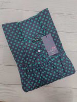 Traditional cotton nighty, 55 Inches Long - Green - Image 3