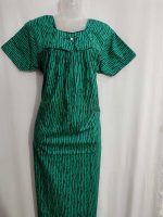 Traditional cotton nighty, 55 Inches Long - Green - Image 4