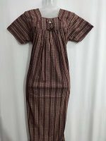 Traditional cotton nighty, 55 Inches Long -Maroon - Image 4