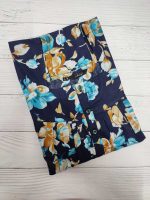 Front Open Cotton Nighty With Buttons, 55 Inches Long - Blue Flowers - Image 3