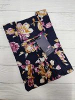 Front Open Cotton Nighty With Buttons, 55 Inches Long - Pink Flowers - Image 3