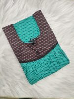 Front Open Cotton Nighty With Buttons, 55 Inches Long - Green - Image 3