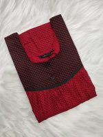 Front Open Cotton Nighty With Buttons, 55 Inches Long - Magenta - Image 3