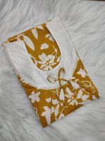 Comfortable cotton nighty with round neck -55 inches long - Yellow - Image 3