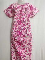 Traditional cotton nighty, 55 Inches Long - Rose - Image 4