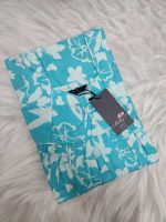 Traditional cotton nighty, 55 Inches Long - Blue - Image 3