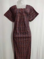 Front Open  Cotton Nighty With Buttons, 55 Inches Long - Image 4