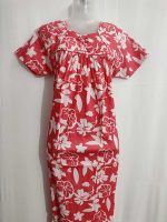 Traditional cotton nighty, 55 Inches Long - Peach - Image 6