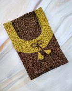 Comfortable Cotton Nighty With Round Neck - 55 Inches Long - Coffee Brown Colour - Image 4