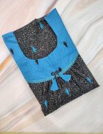 Comfortable Cotton Nighty With Round Neck - 55 Inches Long - Black Colour - Image 3