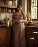 Comfortable Churidar Model Cotton Nighty - 55 Inches Long - Image 2