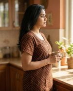 Comfortable Churidar Model Cotton Nighty - 55 Inches Long - Image 2