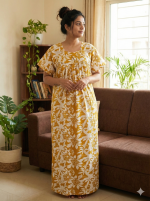 Traditional cotton nighty, 55 Inches Long - Image 2